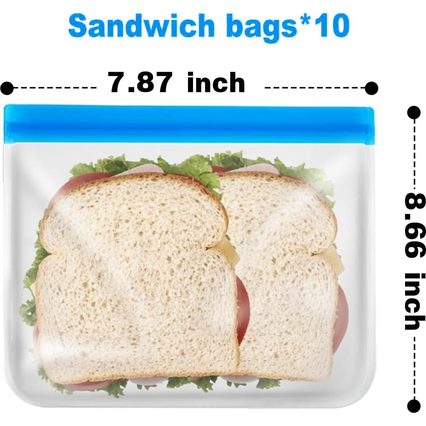 Paquete de 10 Bolsas de Silicona Reutilizables SHUOGUO