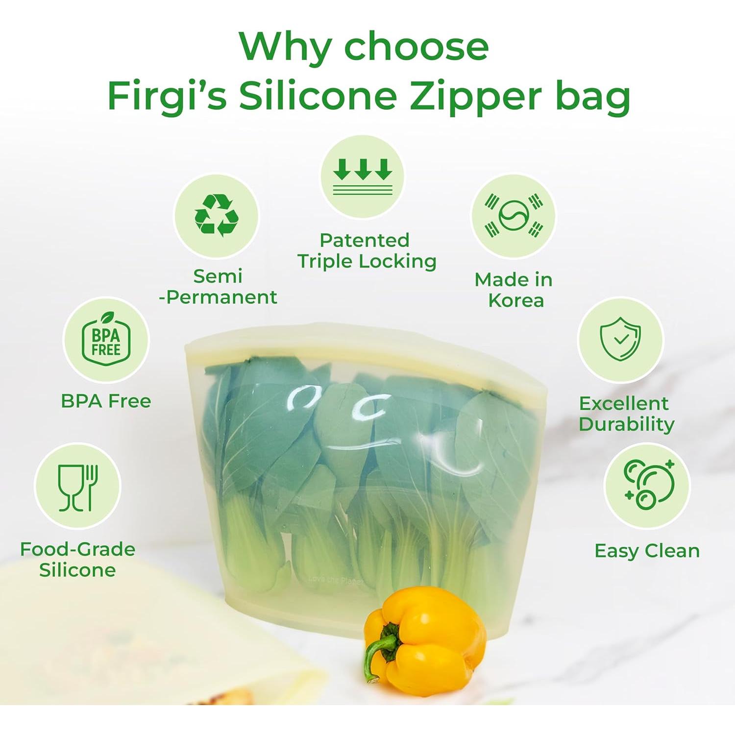 Bolsa de Almacenamiento de Silicona Firgi 3 Set Blanca 2.77kg