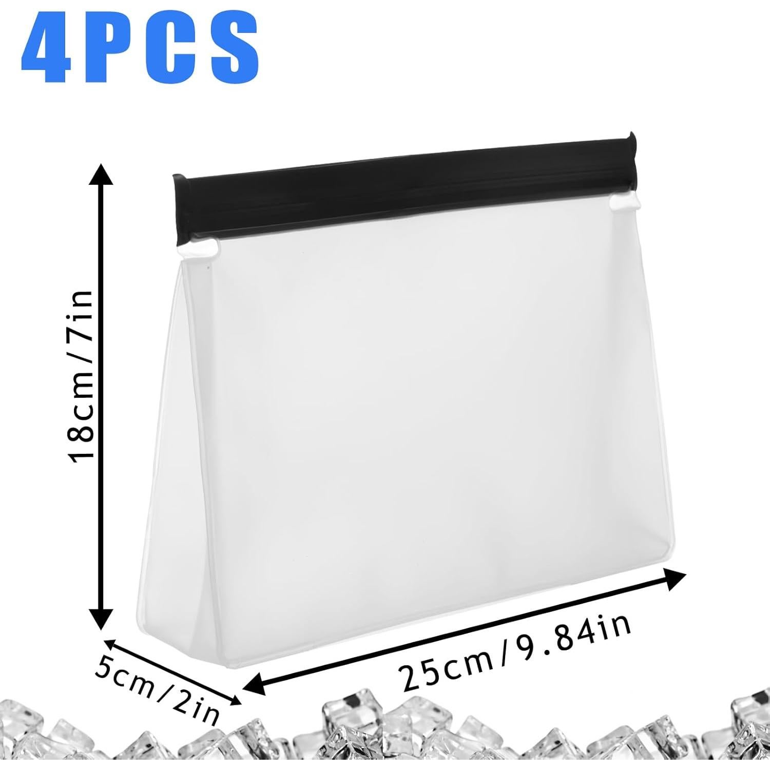Paquete de 4 Bolsas de Almacenamiento de Hielo YEXEXINM 25.4x18.5cm