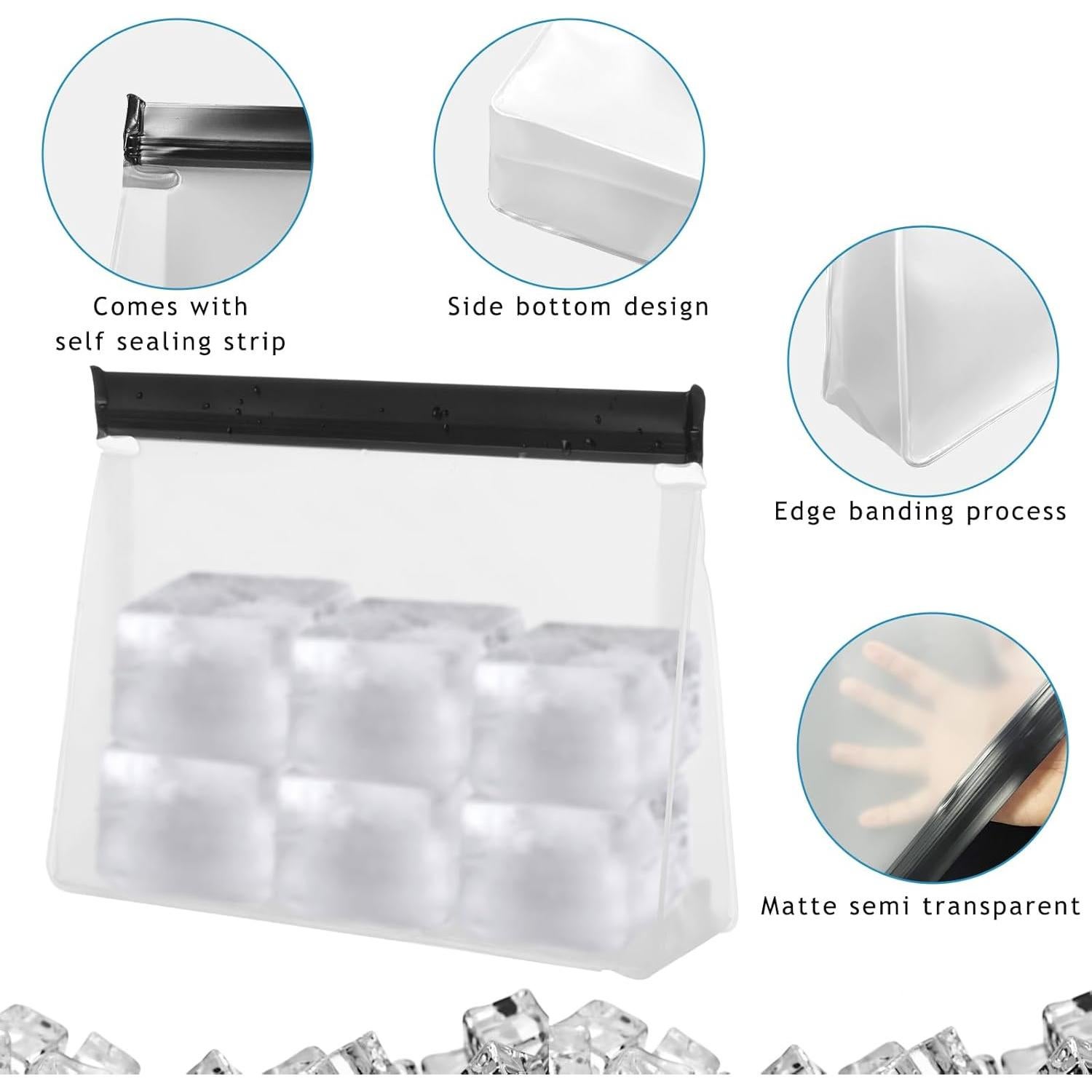 Paquete de 4 Bolsas de Almacenamiento de Hielo YEXEXINM 25.4x18.5cm