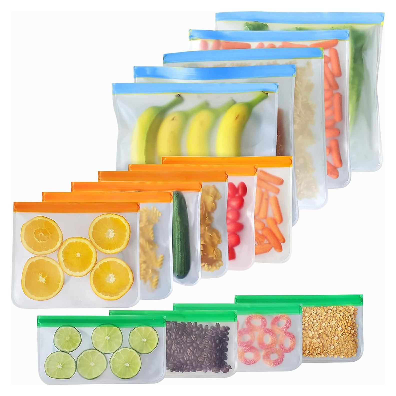 22 Bolsas de Almacenamiento Reutilizables Lilymeche PEVA 15L