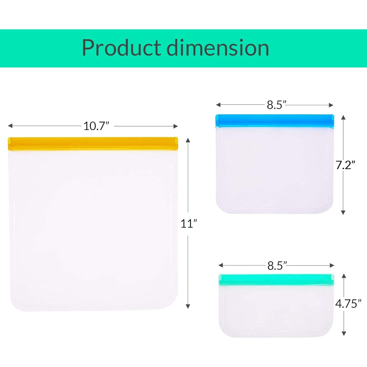 22 Bolsas de Almacenamiento Reutilizables Lilymeche PEVA 15L