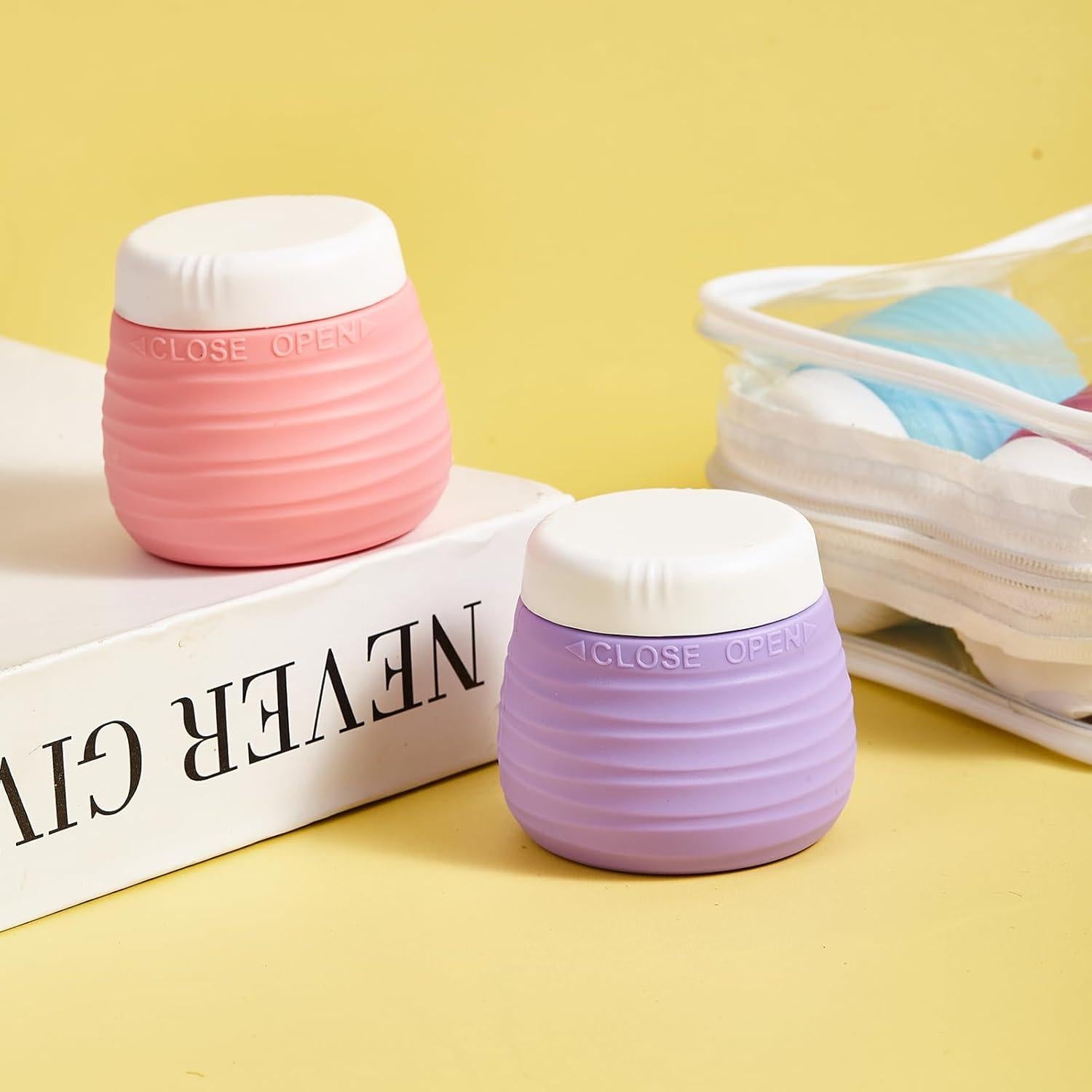 Contenedores de Viaje Silevoler 4 Tarros Silicona 50ml Aprobados TSA