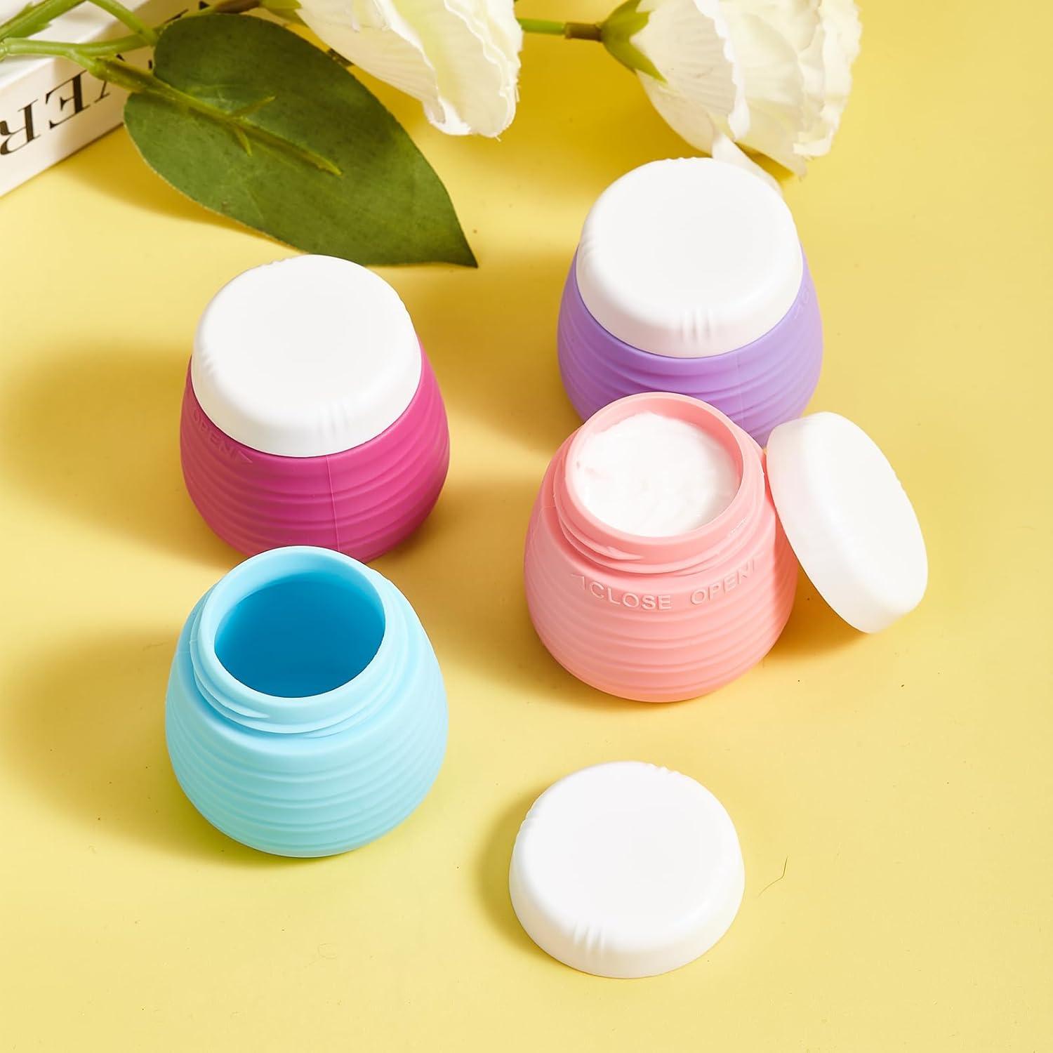 Contenedores de Viaje Silevoler 4 Tarros Silicona 50ml Aprobados TSA