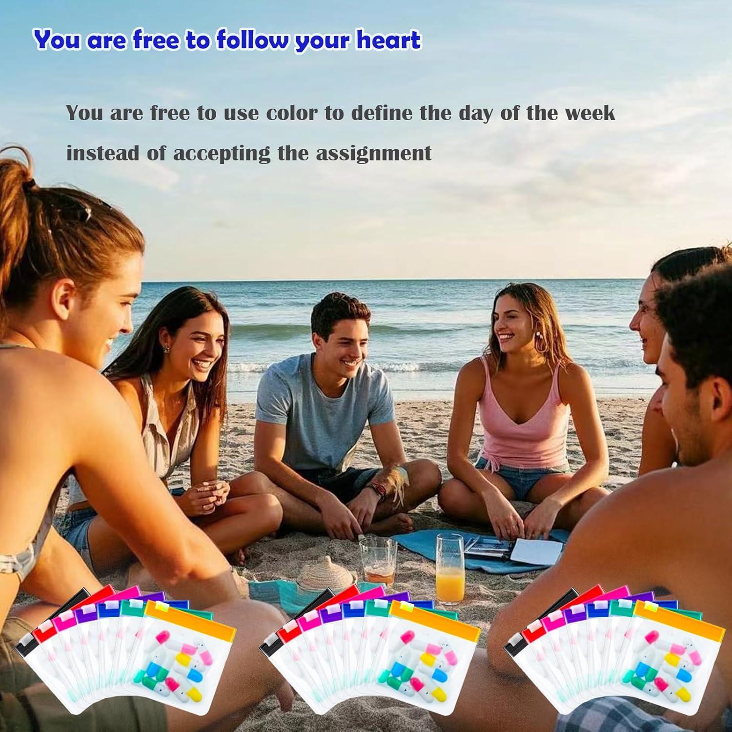 Organizador de Pastillas de Viaje NC - 21 Bolsas Reutilizables