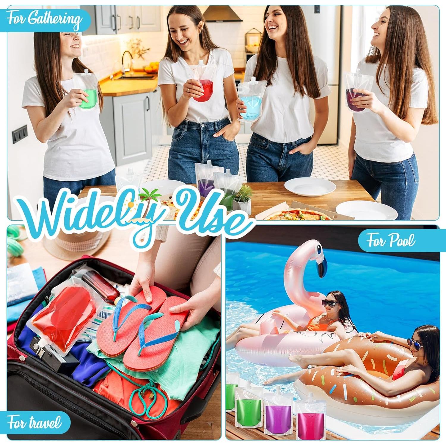 Pouch de plástico reutilizable Patelai 710 ml - 60 piezas con embudo