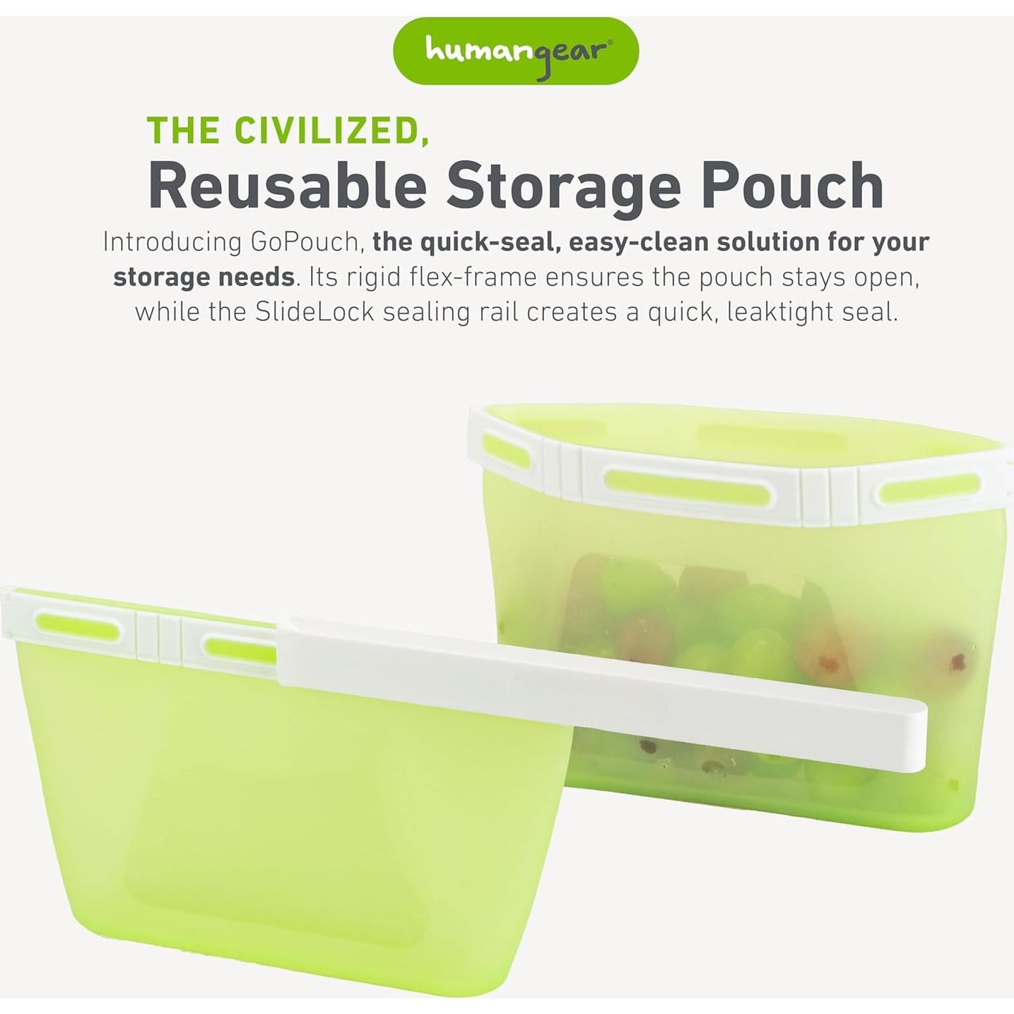 humangear GoPouch Pequeño Verde - Bolsa Reutilizable a Prueba de Fugas