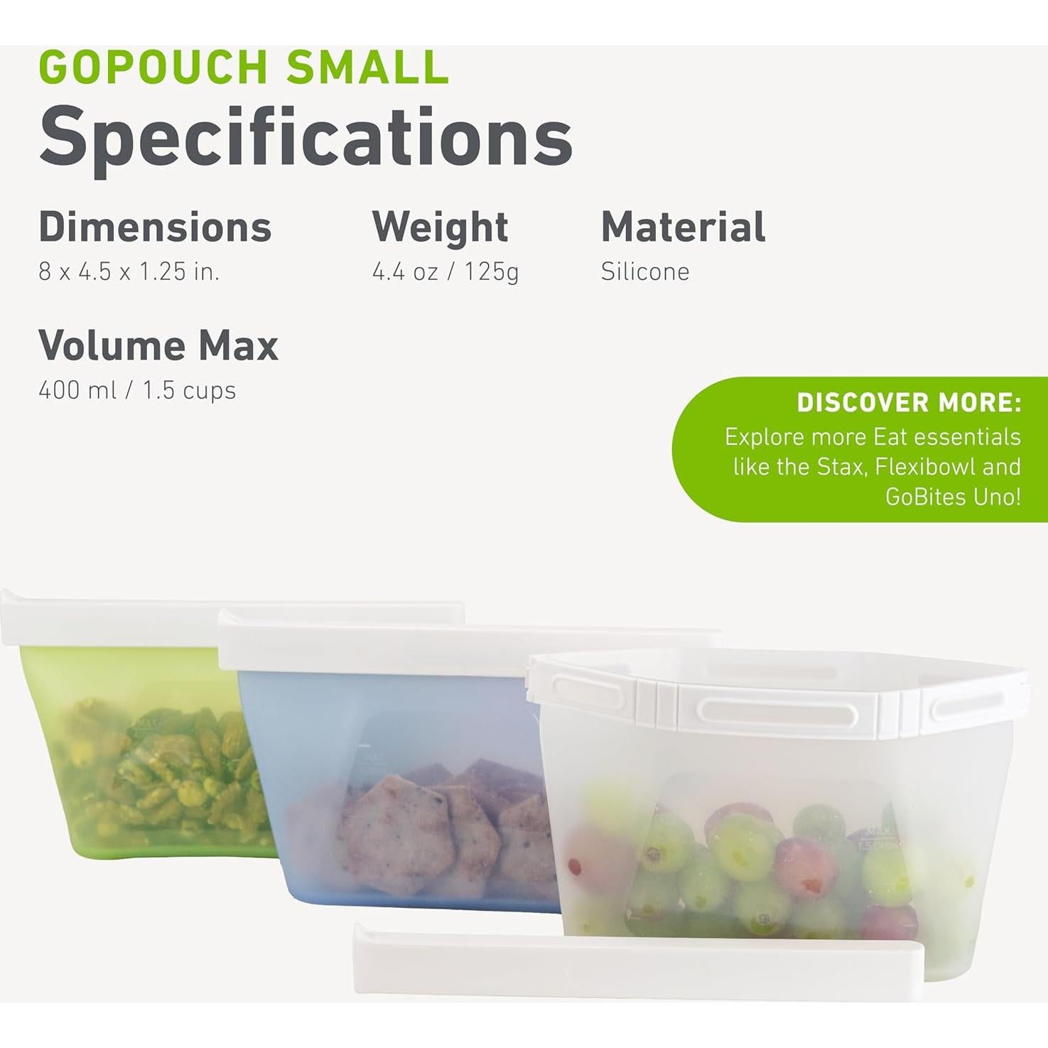 humangear GoPouch Pequeño Verde - Bolsa Reutilizable a Prueba de Fugas