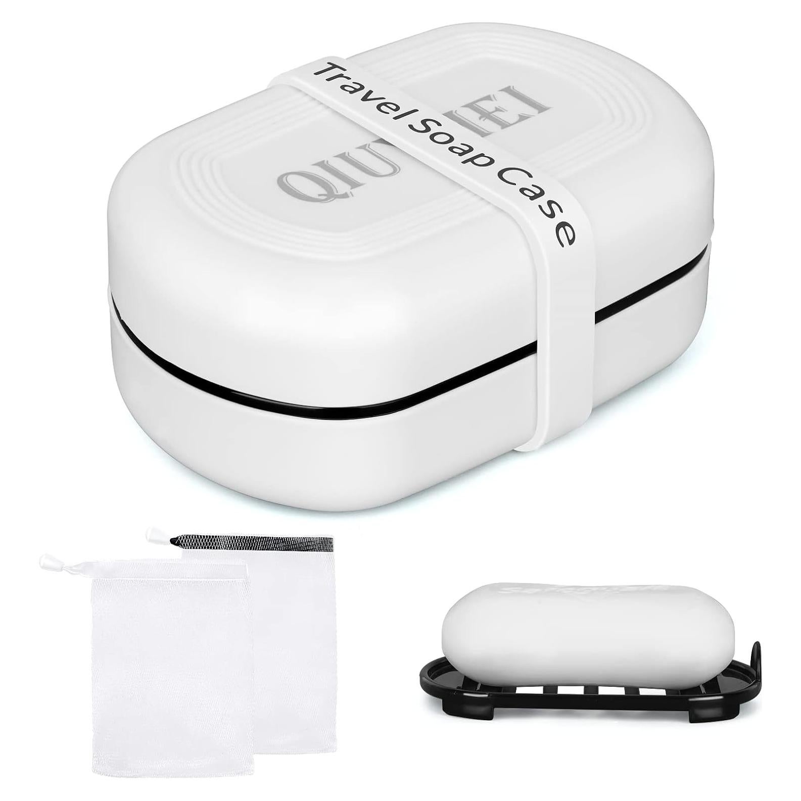 Caja de Jabón de Viaje QIUYMEI con Banda de Silicona - Blanco