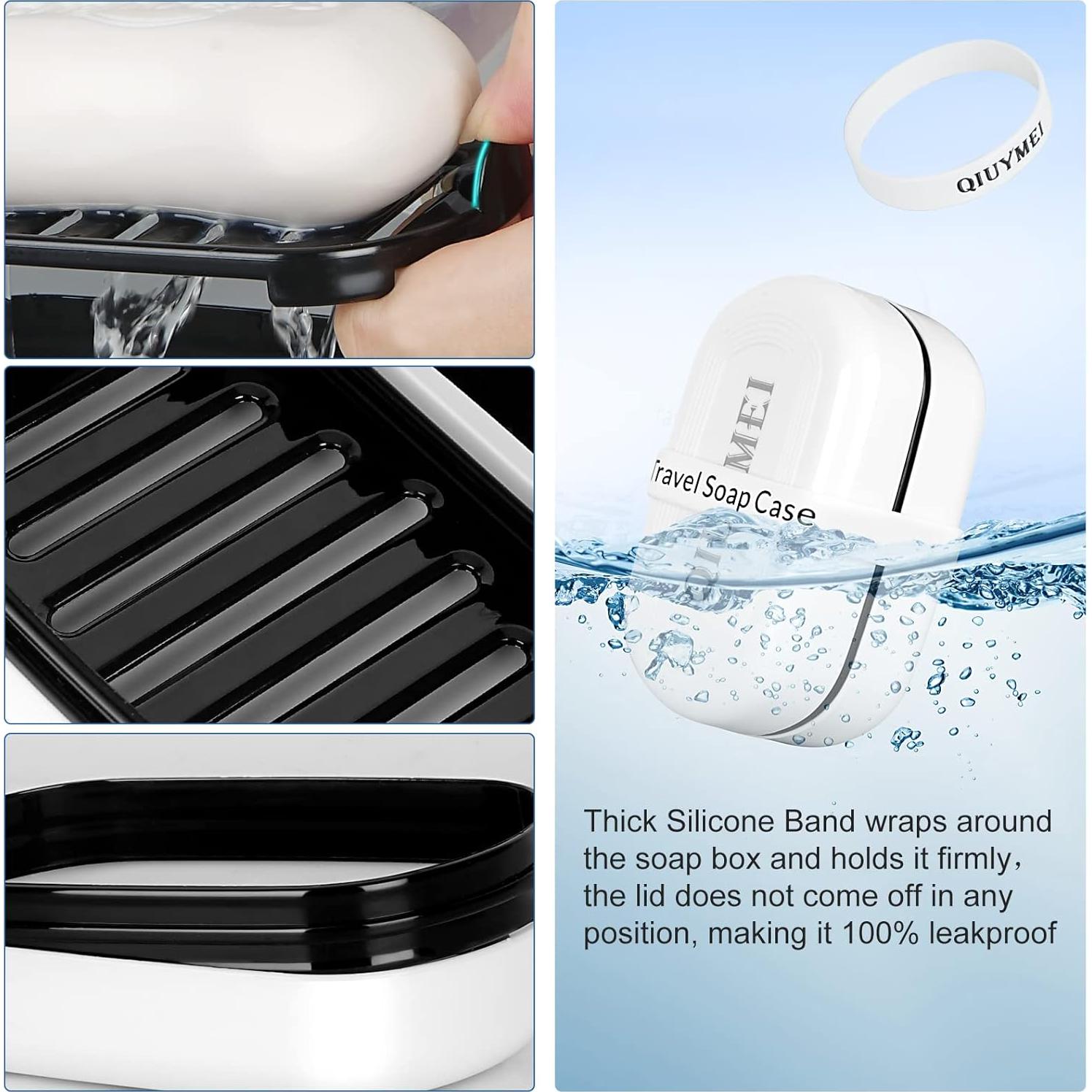 Caja de Jabón de Viaje QIUYMEI con Banda de Silicona - Blanco