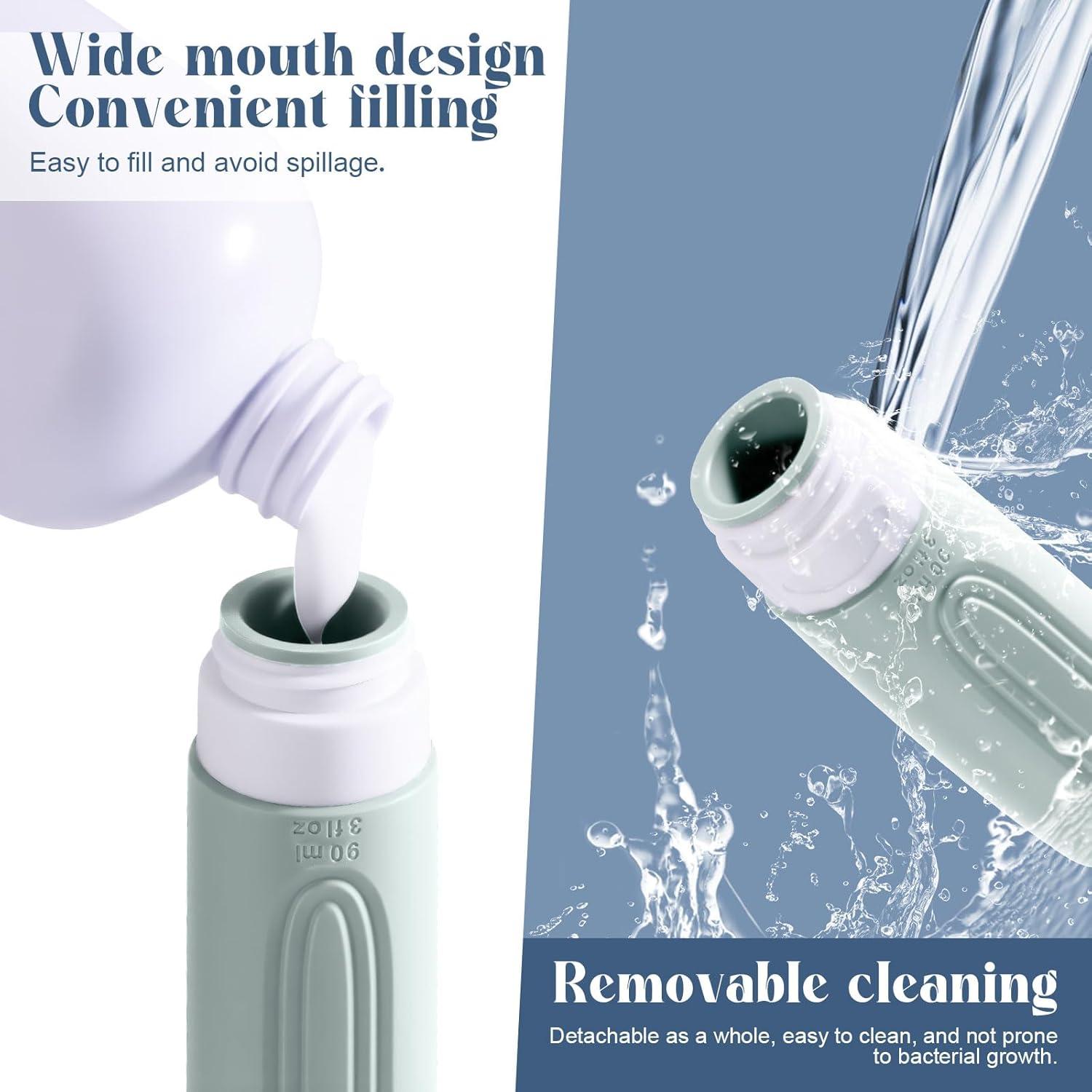 Botellas de Viaje YIIMER 3oz Silicona Aprobadas por TSA Gris