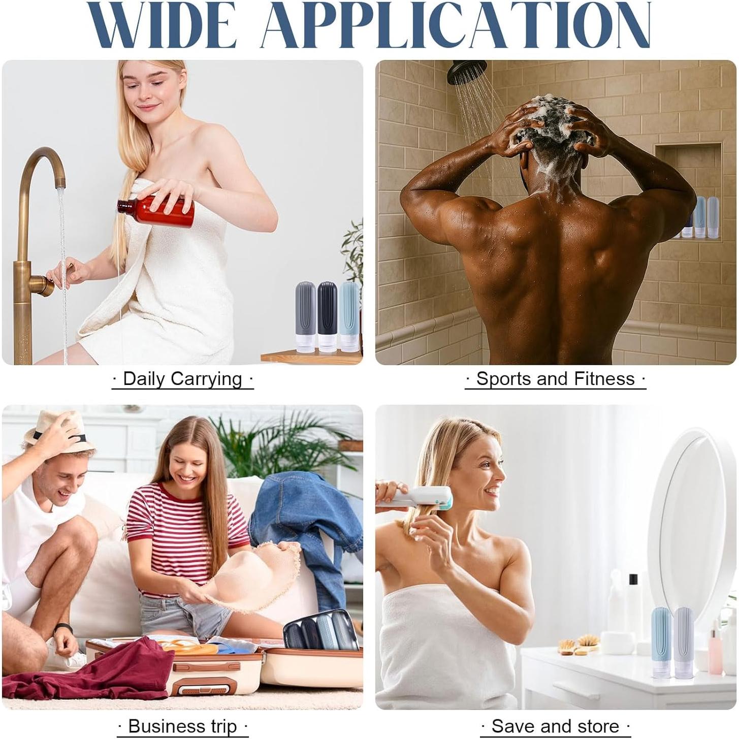 Botellas de Viaje YIIMER 3oz Silicona Aprobadas por TSA Gris