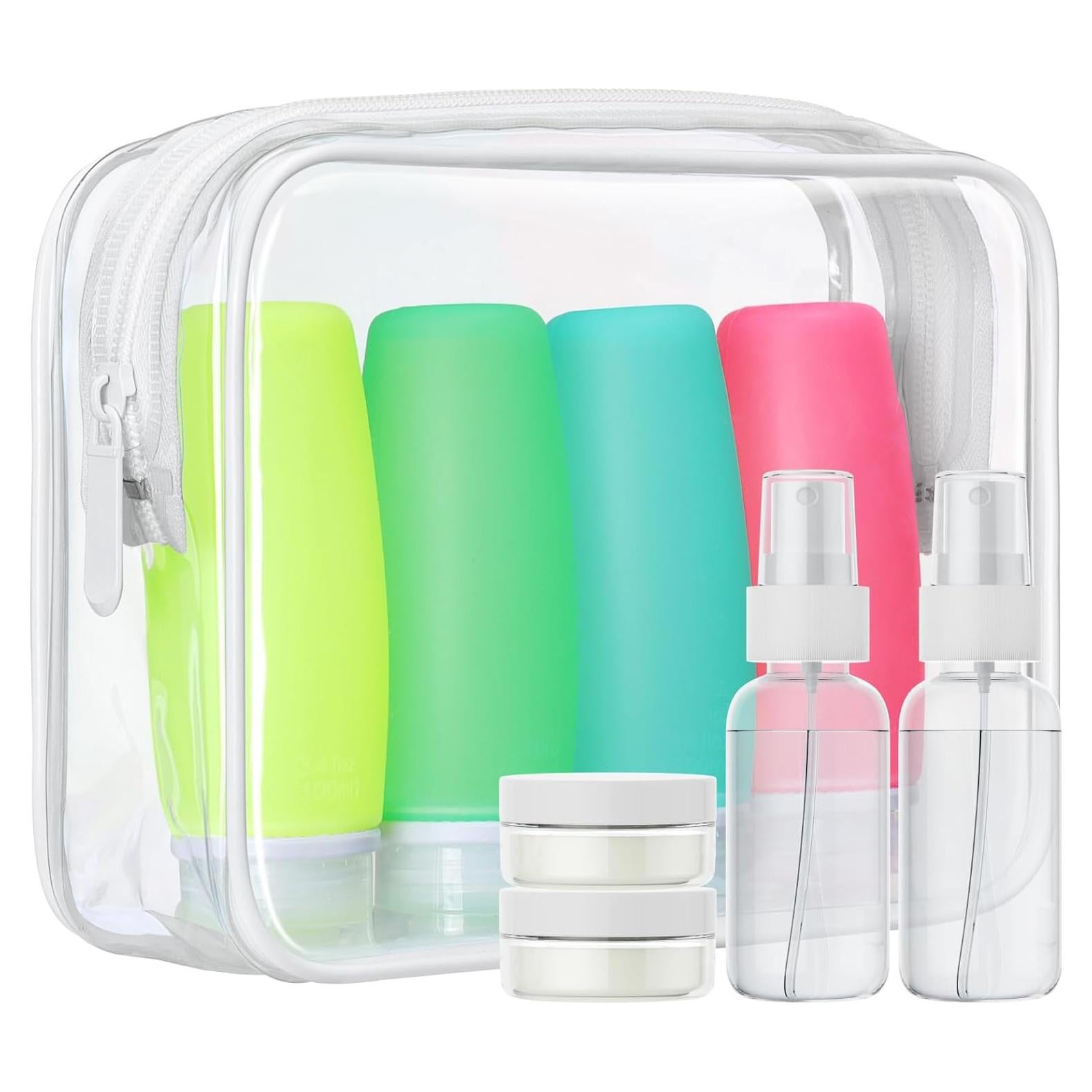 Bolsa de Aseo TSA PACKISM con 8 Botellas Silicona 100ml