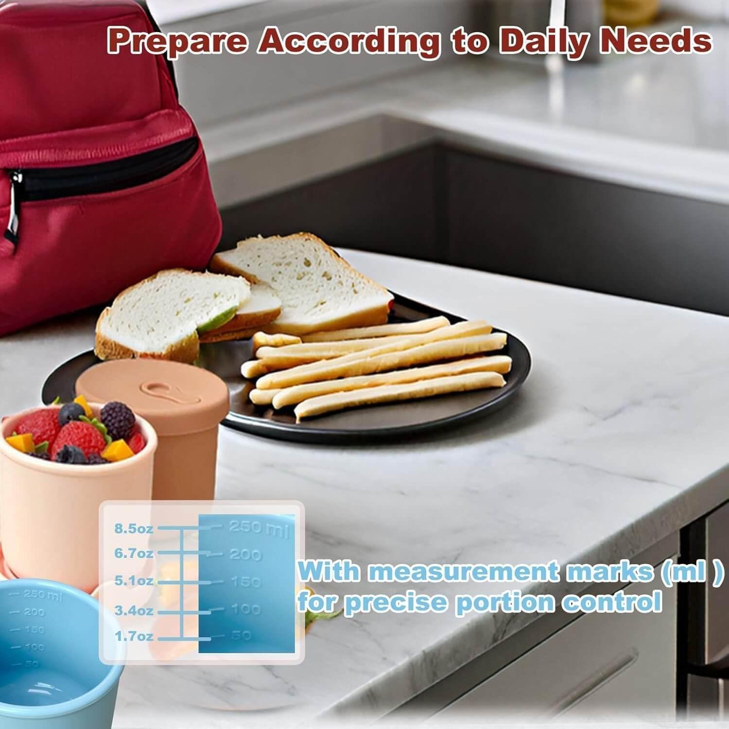 Paquete de 4 Contenedores de Silicona 1 Taza VPASION