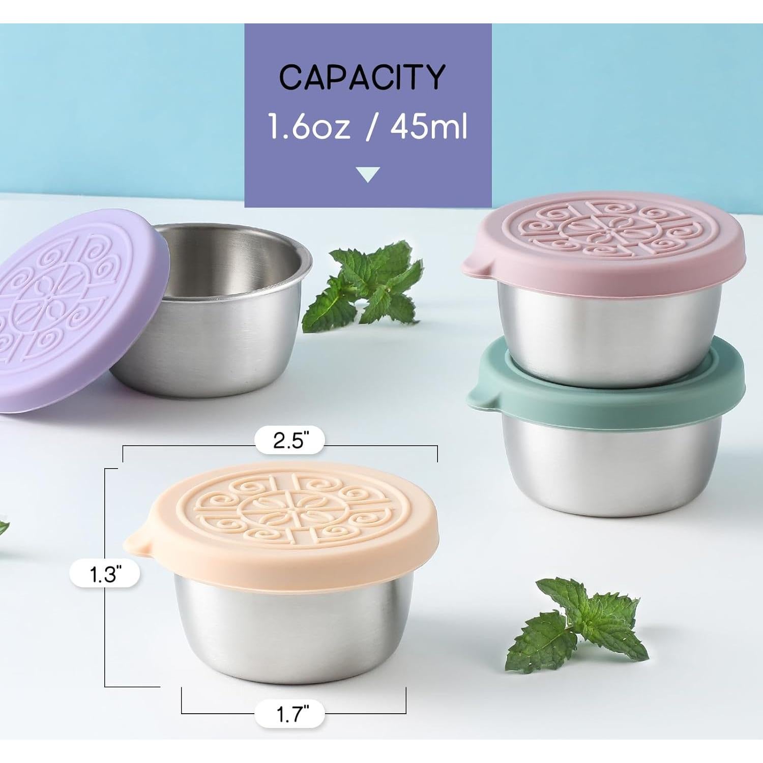 Contenedor de Aderezo VITEVER 6 Piezas 47.3 ml Acero Inoxidable