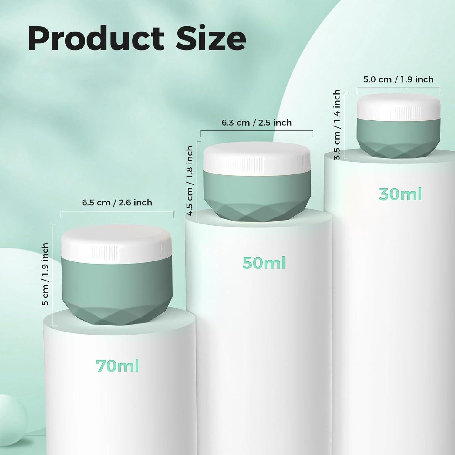 Contenedores de Viaje WLEAD 50ML Silicona A prueba de Fugas