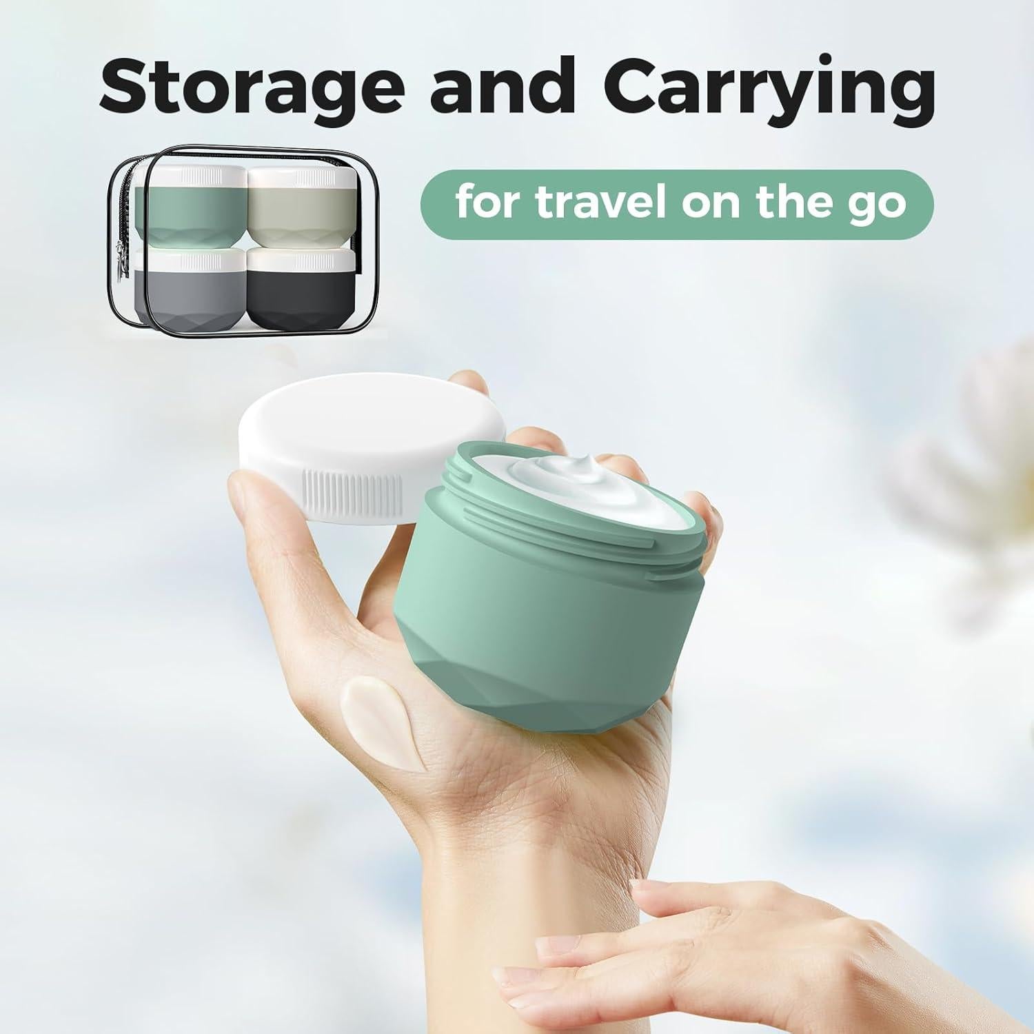 Contenedores de Viaje WLEAD 50ML Silicona A prueba de Fugas