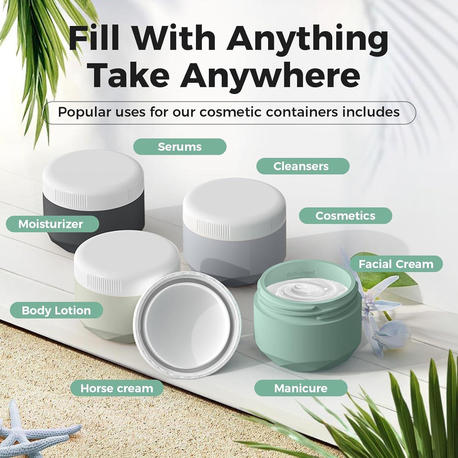 Contenedores de Viaje WLEAD 50ML Silicona A prueba de Fugas