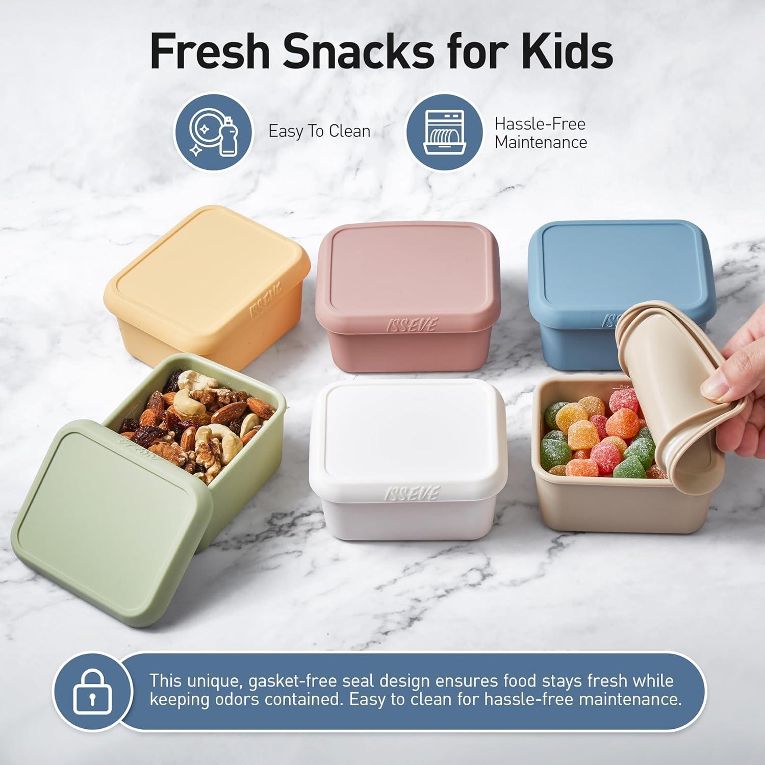 Contenedores de Silicona ISSEVE 8oz Reutilizables para Snacks