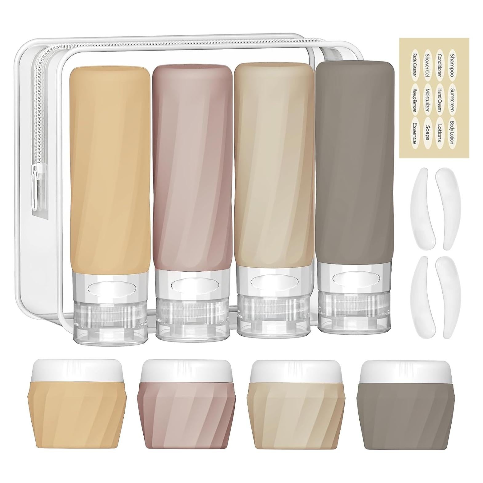 Set de 14 Botellas de Viaje Silevoler Silicona Aprobadas TSA