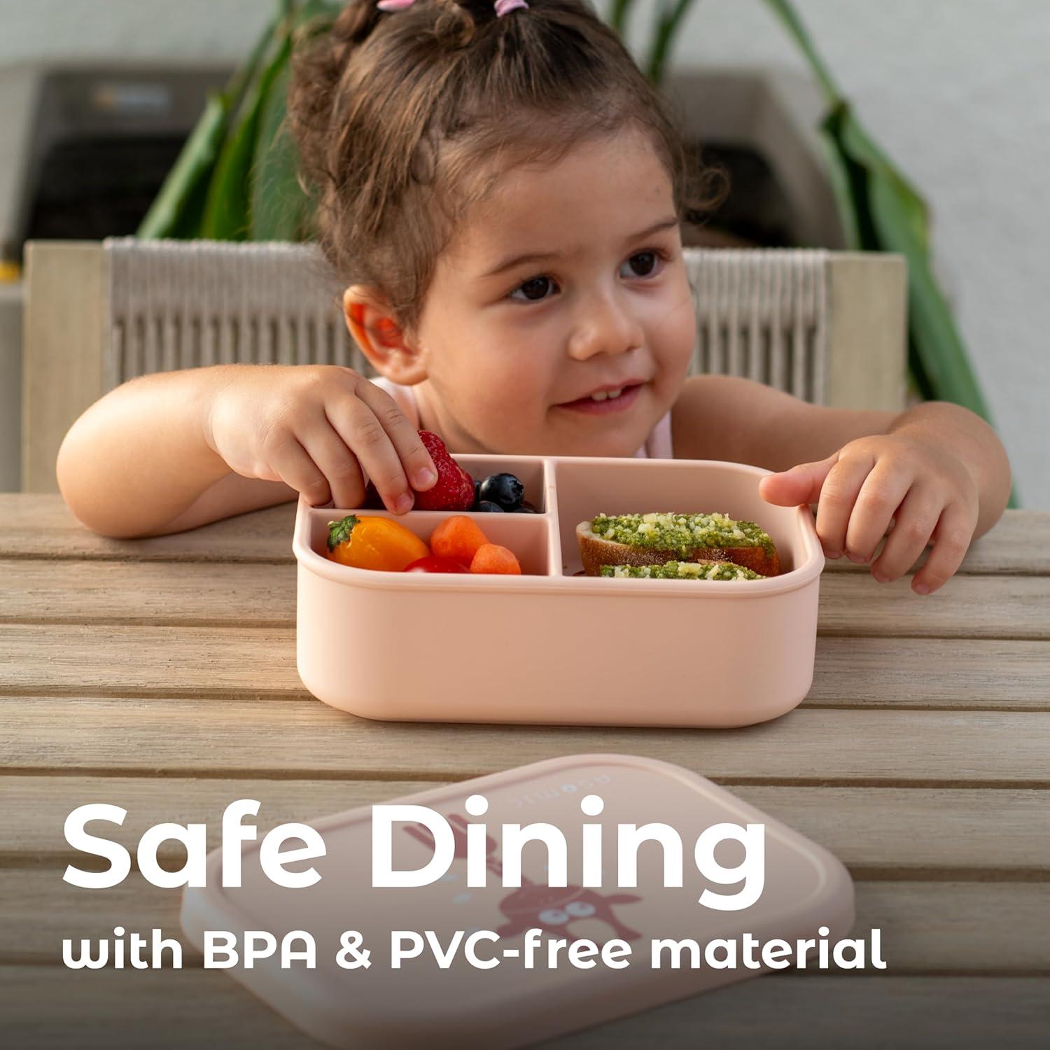 Caja de Almuerzo de Silicona ASOMIC 800ml 3 Compartimentos Lavanda