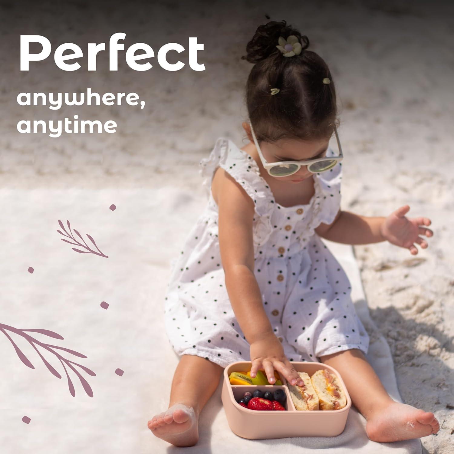 Caja de Almuerzo de Silicona ASOMIC 800ml 3 Compartimentos Lavanda