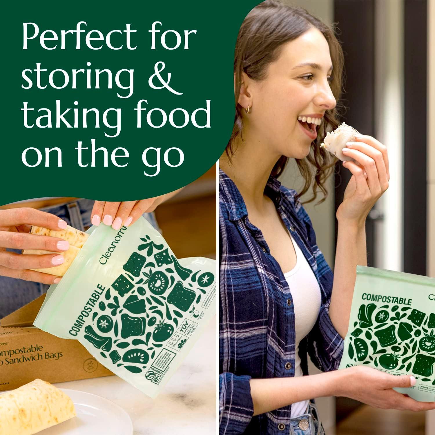 Bolsas de Almacenamiento Compostables Cleanomic 25 Unidades Sándwich