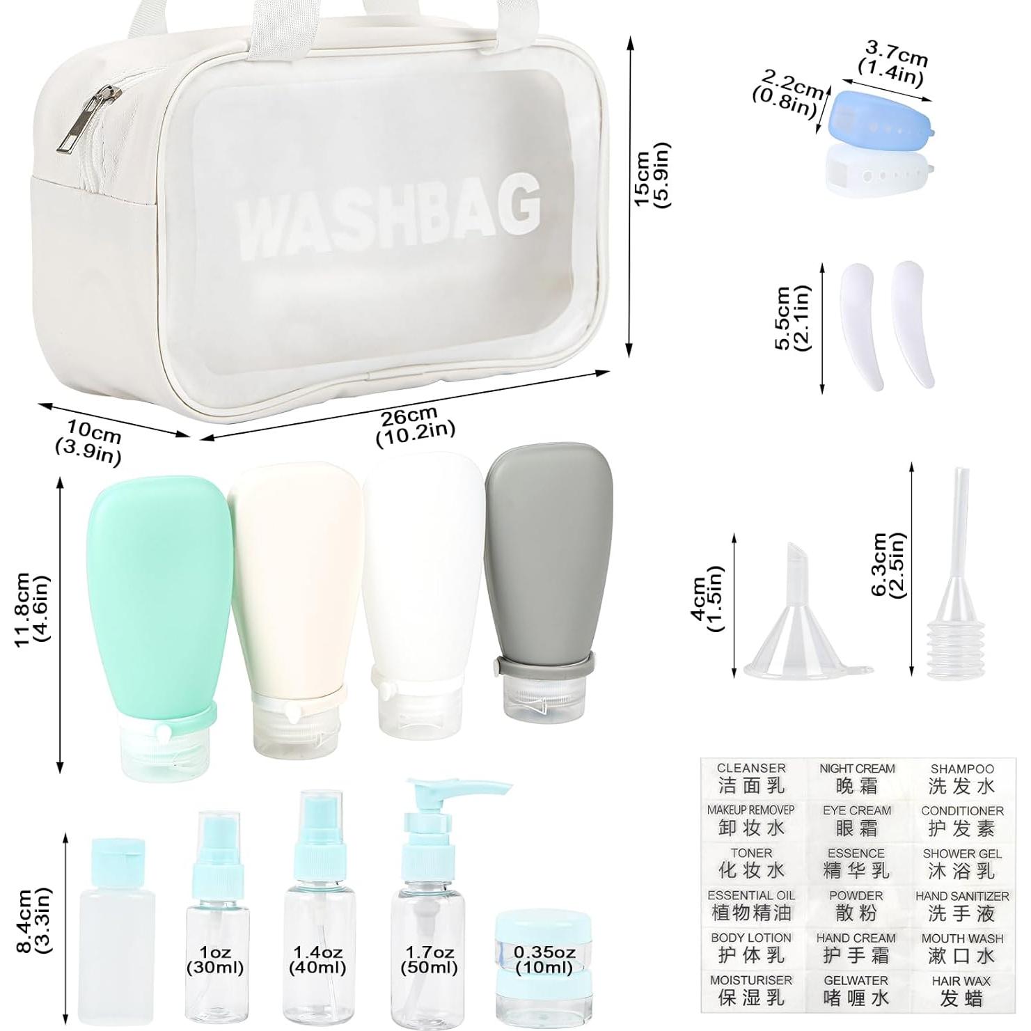 Juego de Aseo de Viaje 18 Piezas DingCo - Aprobado TSA