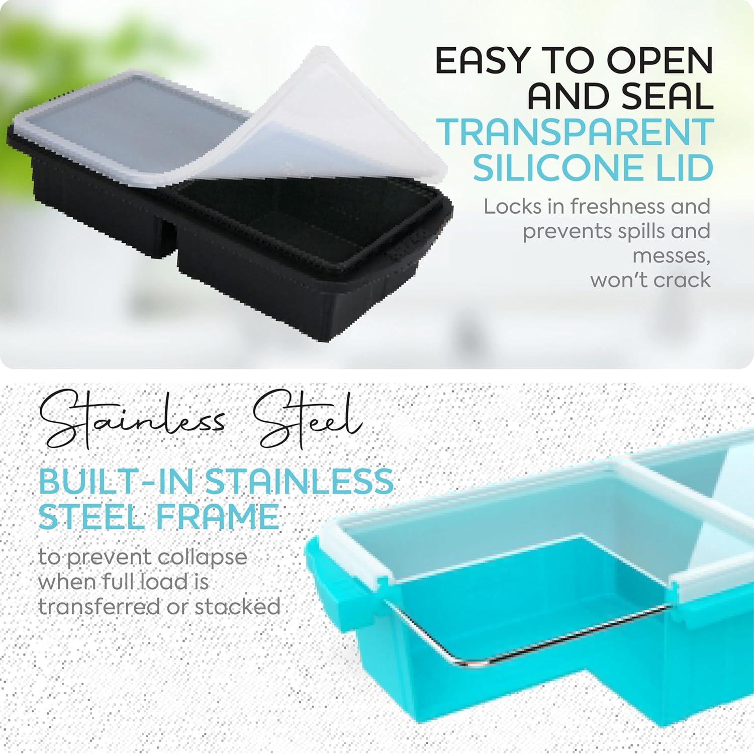 Bandeja de Congelador de Silicona Xomoo 2 Tazas - 4 Cubos 500ml