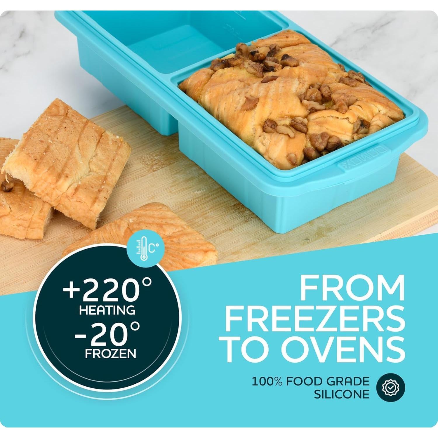 Bandeja de Congelador de Silicona Xomoo 2 Tazas - 4 Cubos 500ml