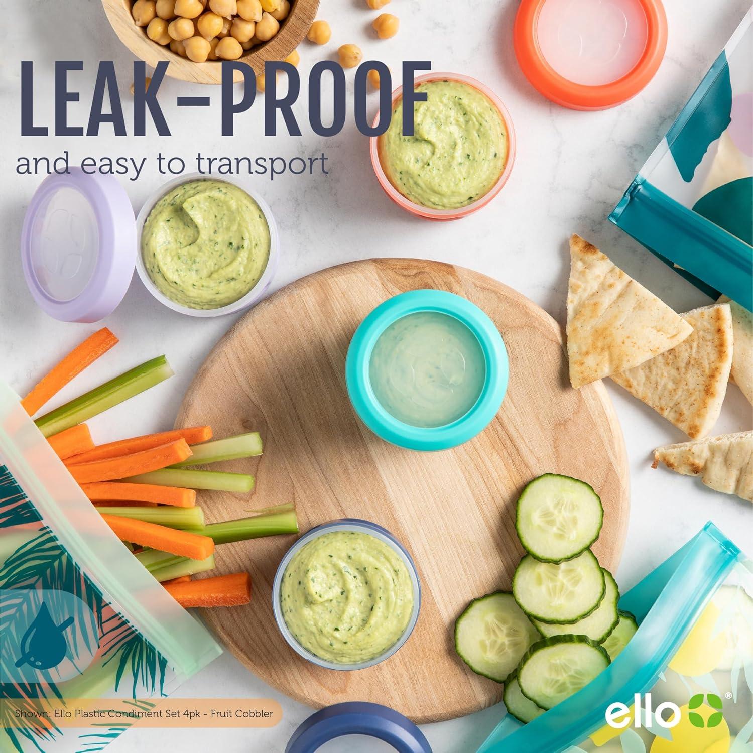 Contenedores de Condimentos Reutilizables Ello 4oz 4 Piezas