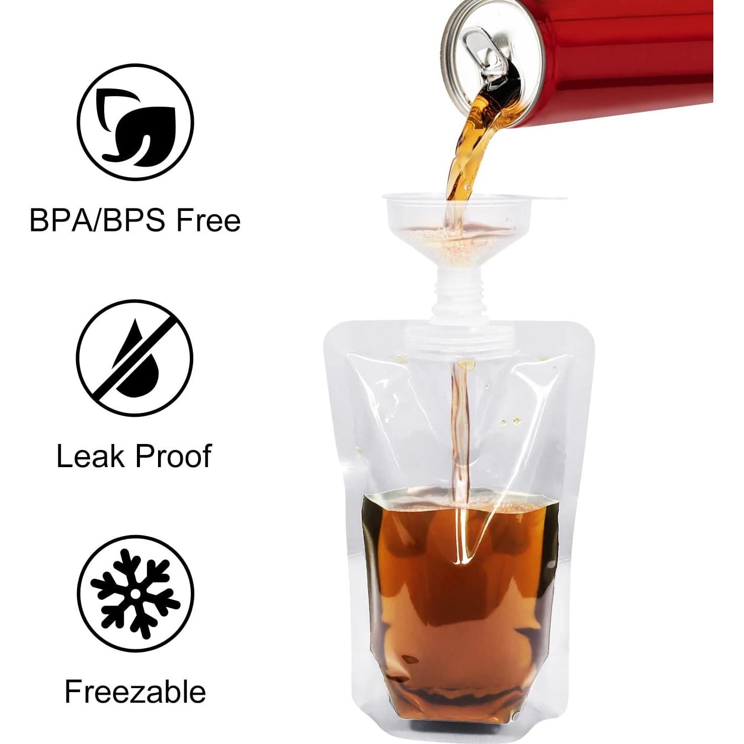 Botellas de Plástico Keon 237ml - 10 Pcs + 2 Embudos