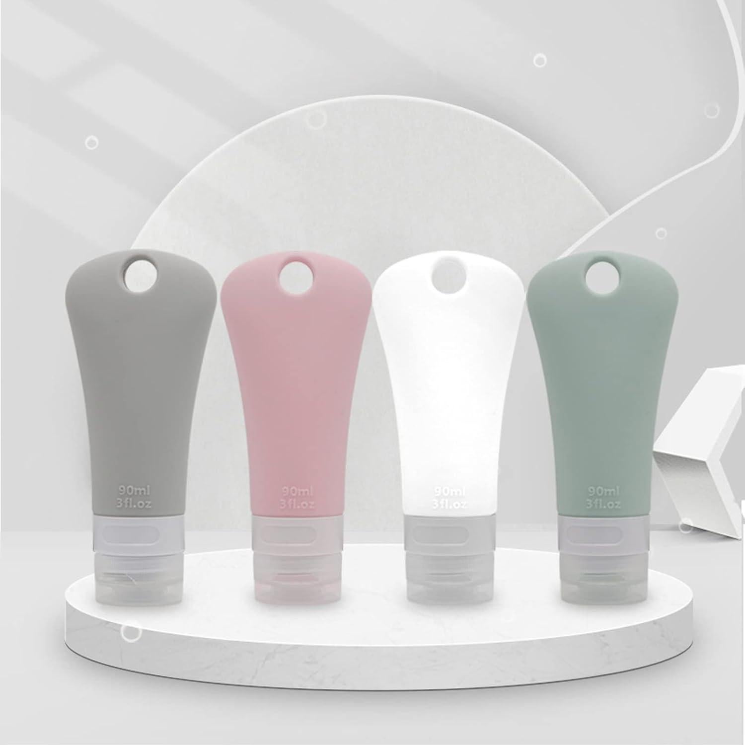 Juego de Botellas de Silicona BetterJonny 4 Pcs 89.8 ml Viaje