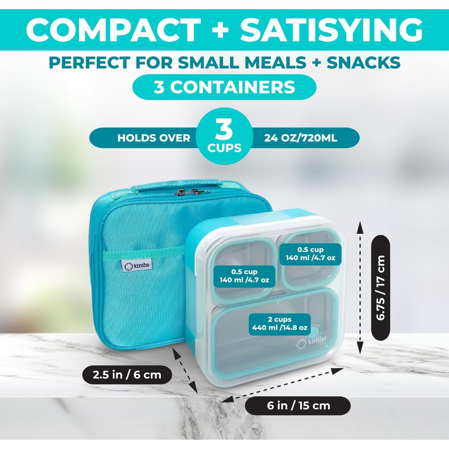 Set de Almuerzo Bento Kinsho Acero Inoxidable 720 ml Teal