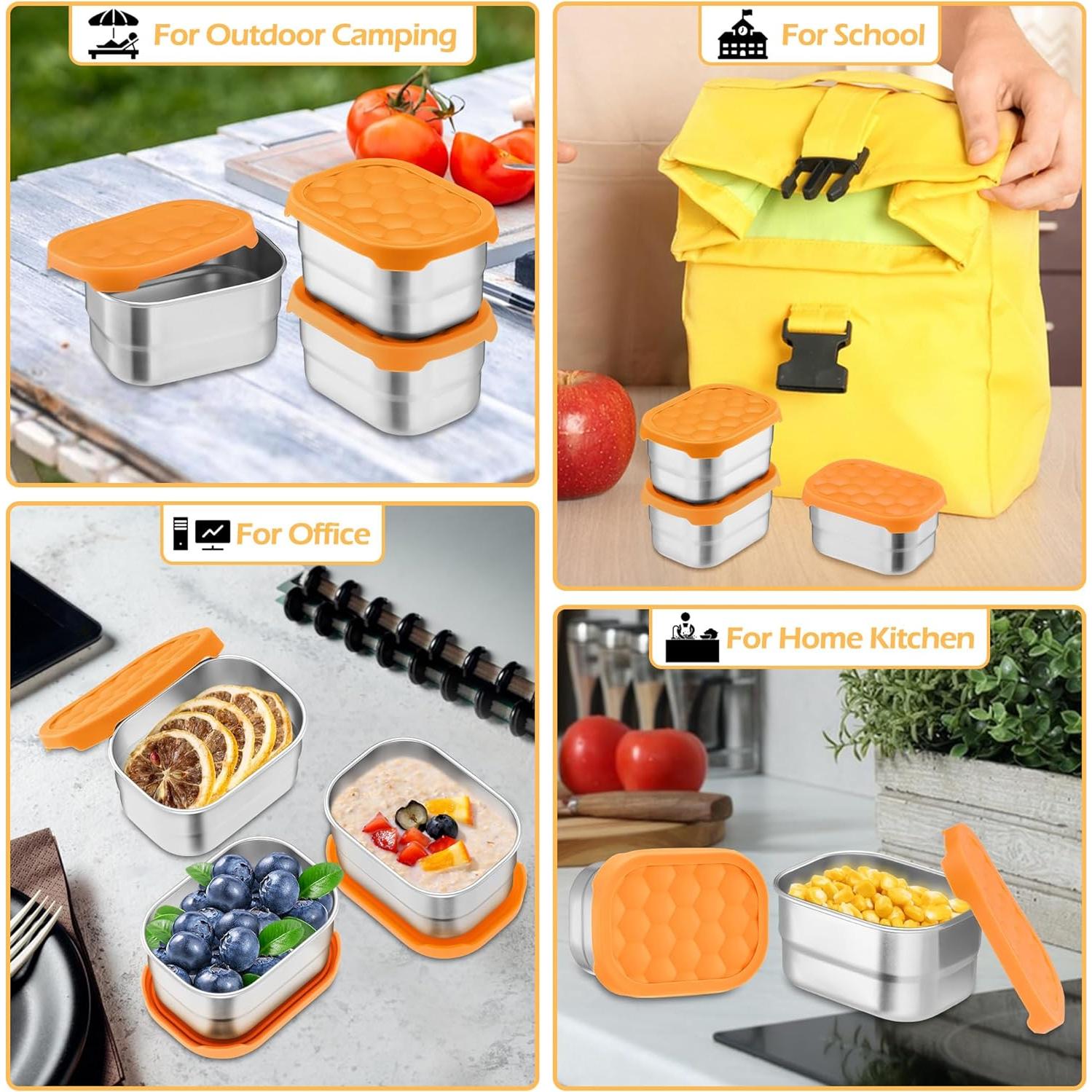 Contenedores de Aperitivos E-far Acero Inoxidable 3 Piezas 230ml