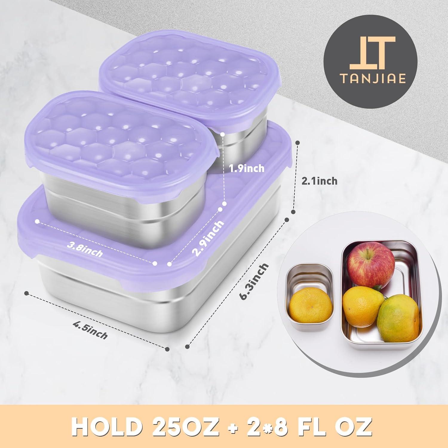 Contenedores de Almuerzo Tanjiae Acero Inoxidable 3 en 1 25oz