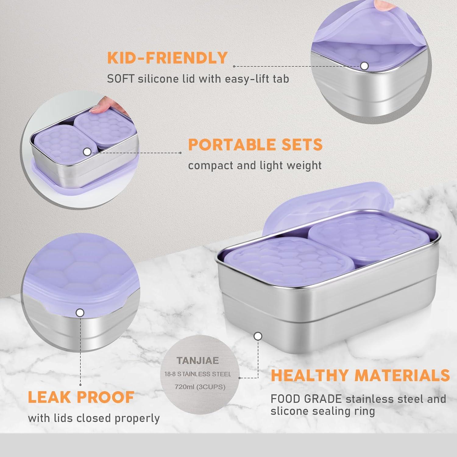 Contenedores de Almuerzo Tanjiae Acero Inoxidable 3 en 1 25oz