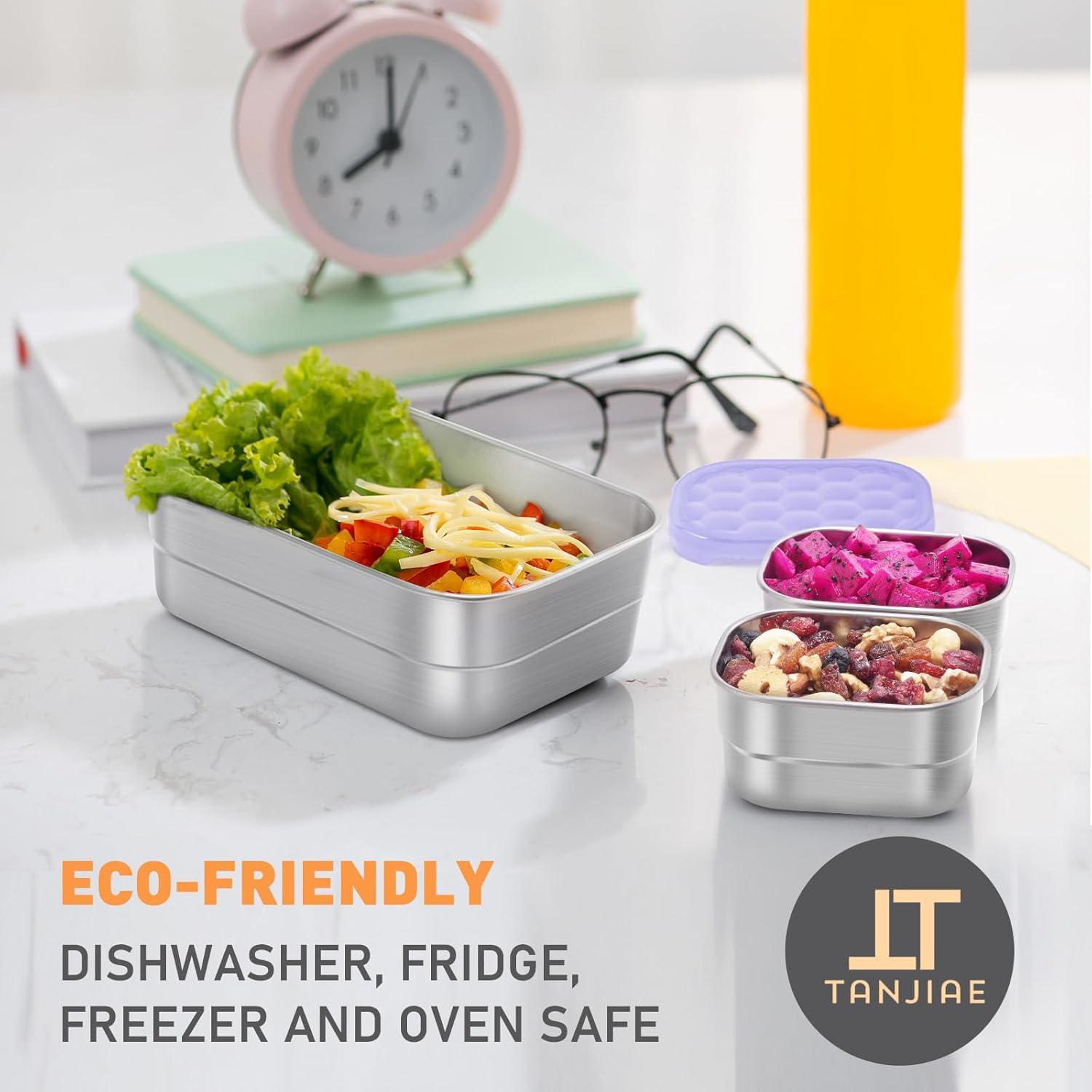 Contenedores de Almuerzo Tanjiae Acero Inoxidable 3 en 1 25oz