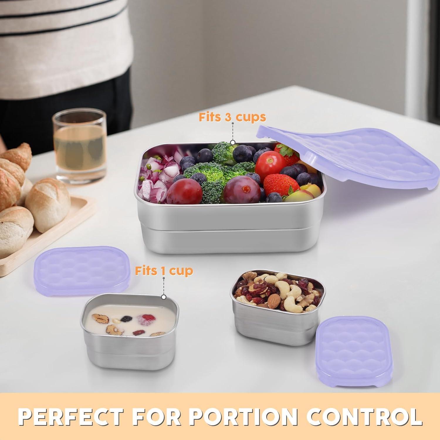 Contenedores de Almuerzo Tanjiae Acero Inoxidable 3 en 1 25oz