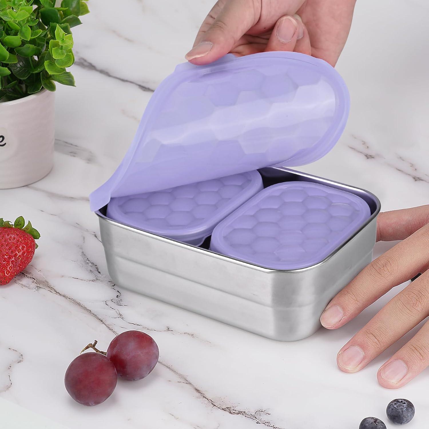 Contenedores de Almuerzo Tanjiae Acero Inoxidable 3 en 1 25oz