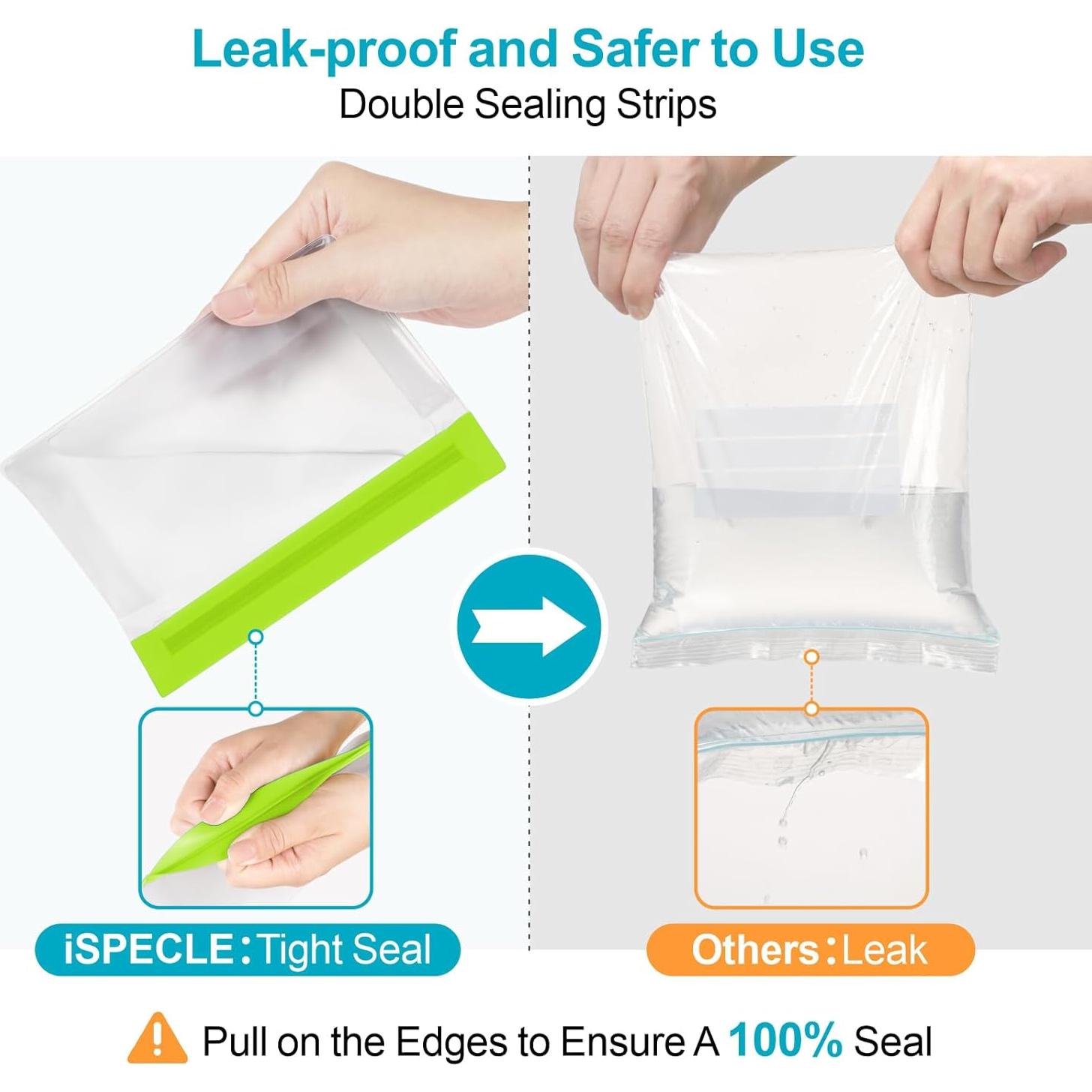 Bolsas de Congelador Reutilizables iSPECLE 6 Unidades Verde