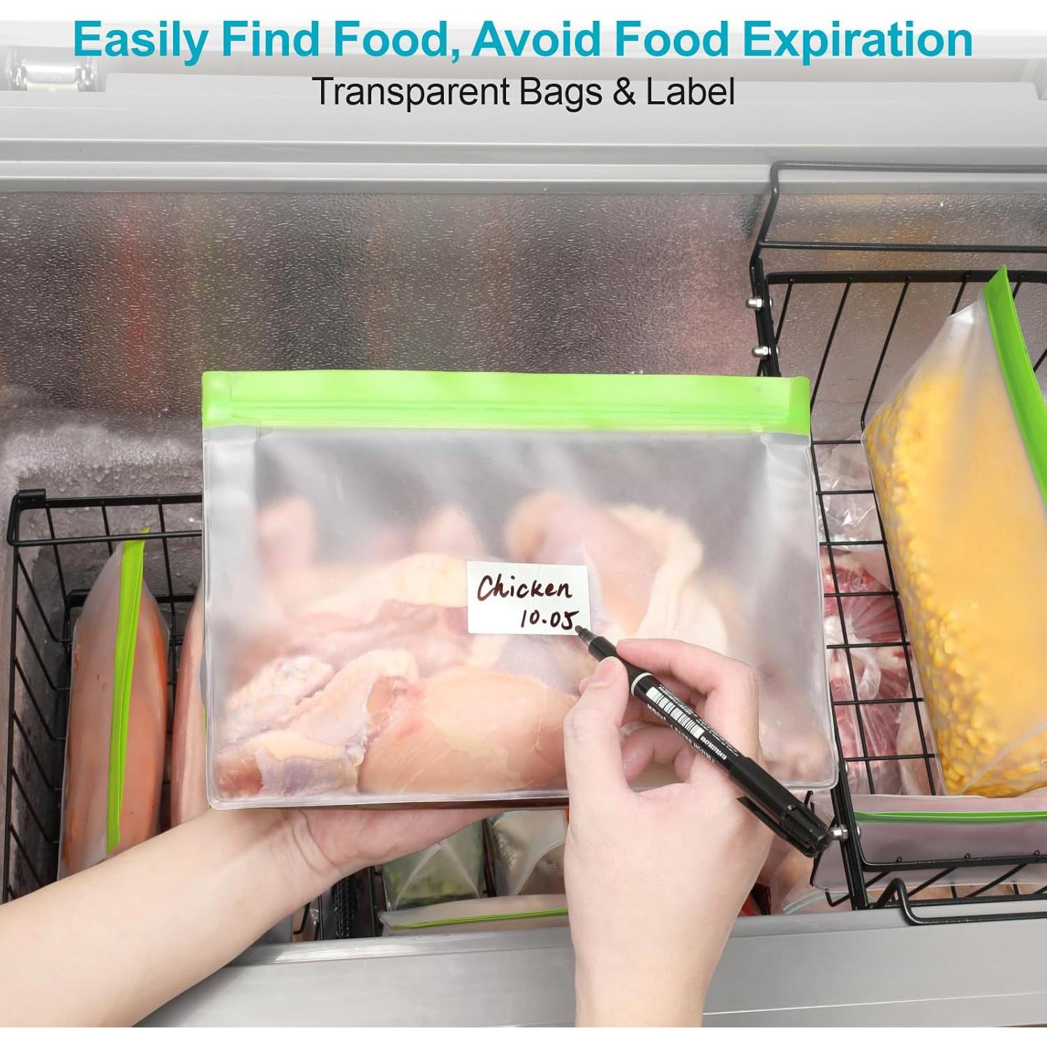 Bolsas de Congelador Reutilizables iSPECLE 6 Unidades Verde