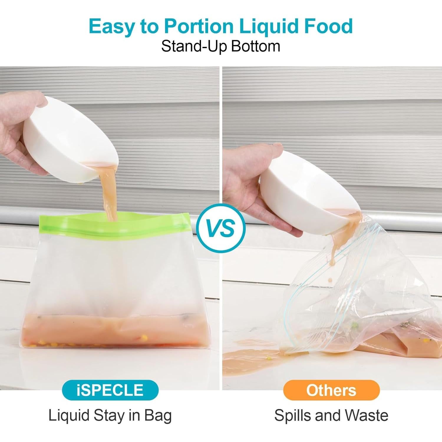 Bolsas de Congelador Reutilizables iSPECLE 6 Unidades Verde