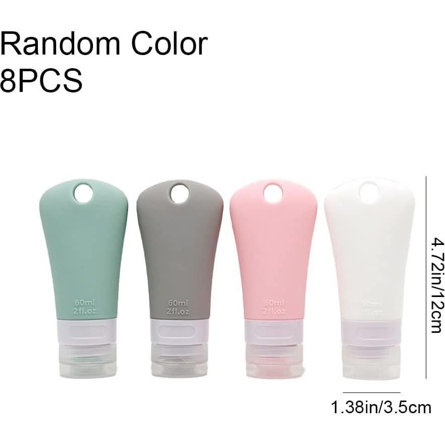 Set de 4 Botellas de Silicona Reutilizables 60ml NingMeng