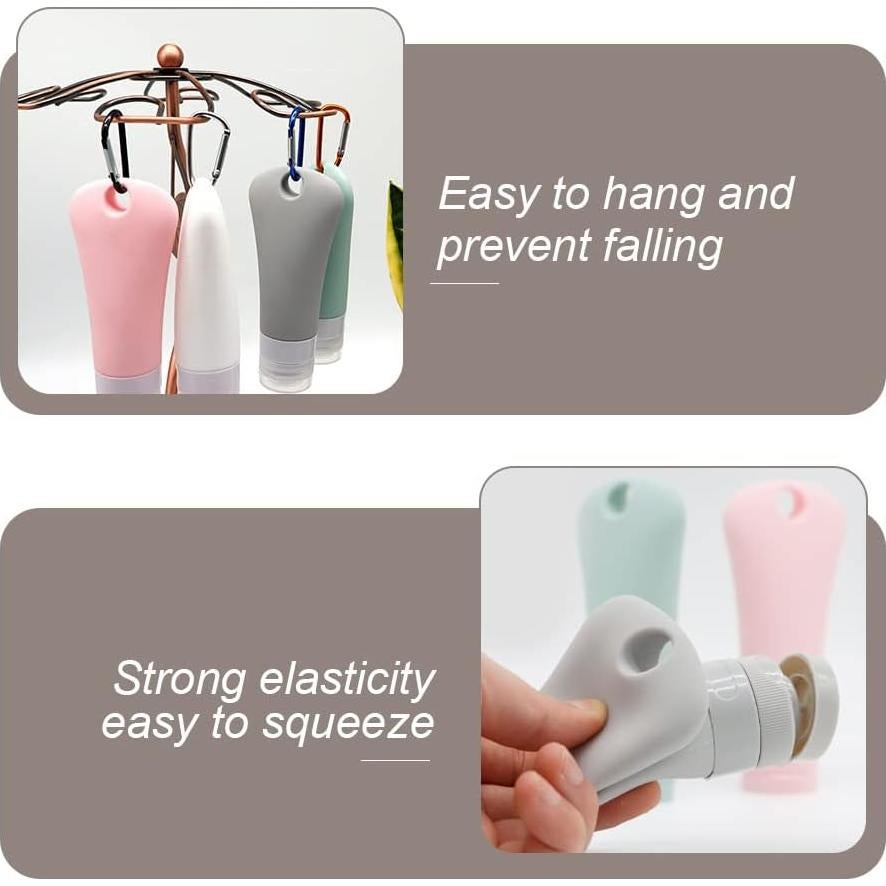 Set de 4 Botellas de Silicona Reutilizables 60ml NingMeng