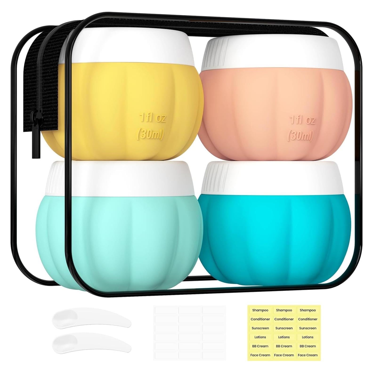 Contenedores de Viaje Redfly 4 Piezas Silicona Aprobados TSA