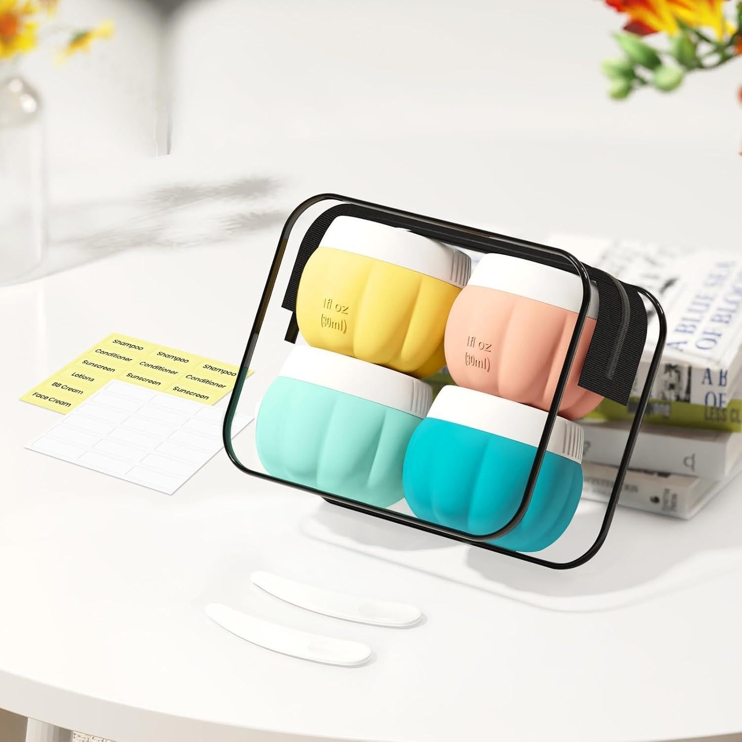 Contenedores de Viaje Redfly 4 Piezas Silicona Aprobados TSA