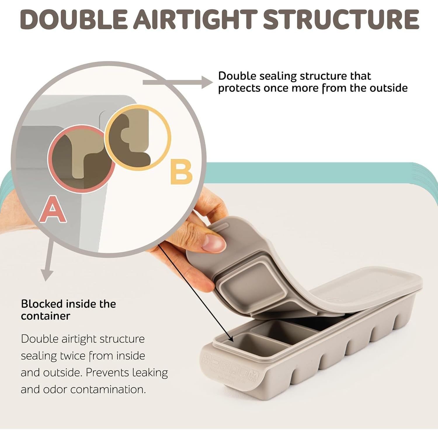 Bandeja de Silicona para Bebés Firgi 6 Secciones 177ml Rosa