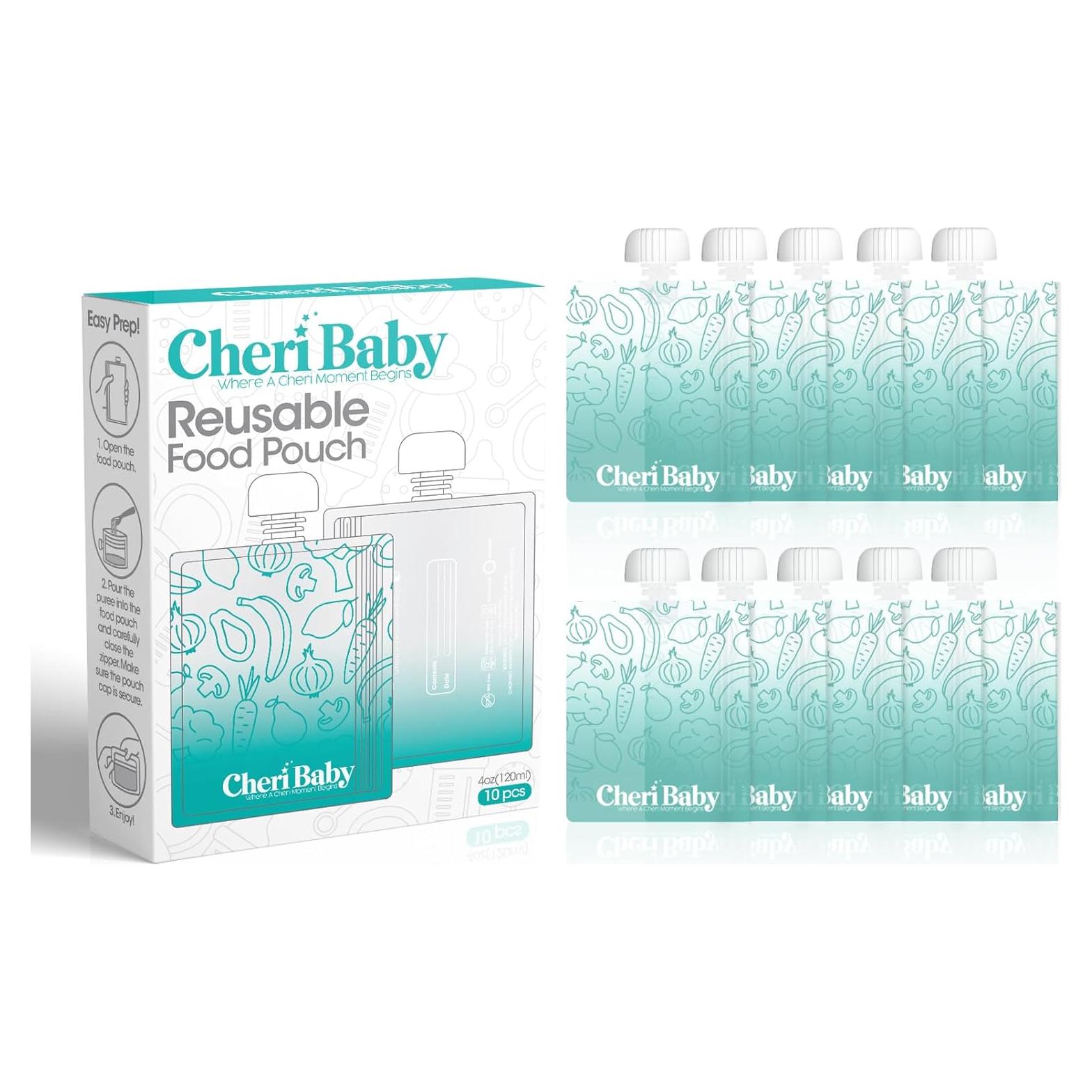 Bolsas Reutilizables para Comida Bebé Cheri Baby 10 Paquetes 120ml