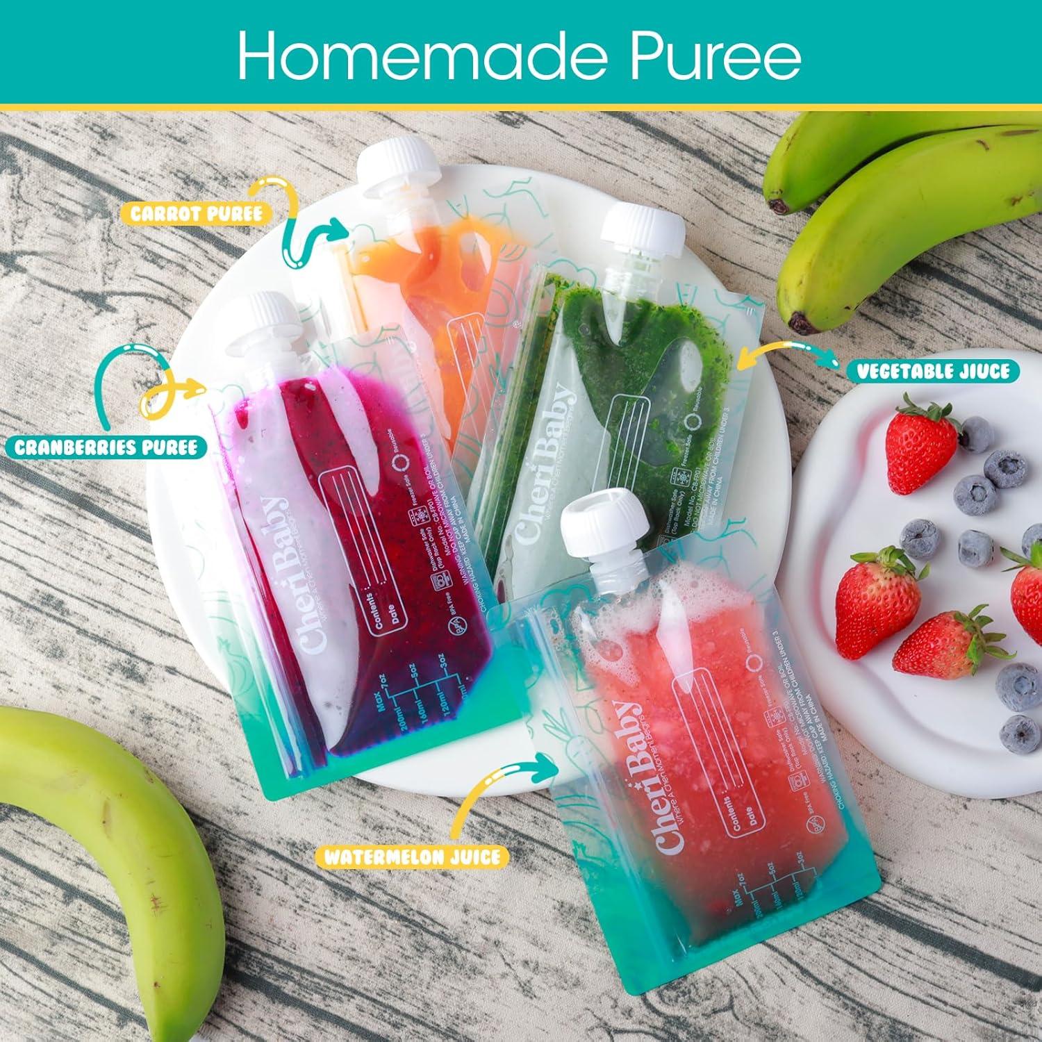 Bolsas Reutilizables para Comida Bebé Cheri Baby 10 Paquetes 120ml